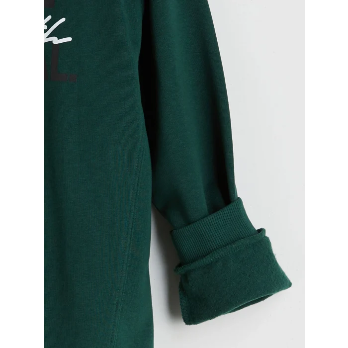 LCW Kids Yeşil Bisiklet Yaka Erkek Çocuk Sweatshirt