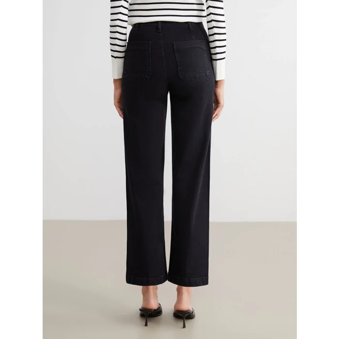 LCW Jeans Siyah Wideleg Kadın Jean Pantolon