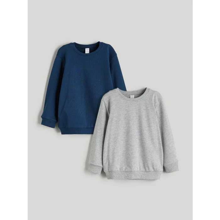 LCW Kids Petrol Bisiklet Yaka Erkek Çocuk Sweatshirt 2li