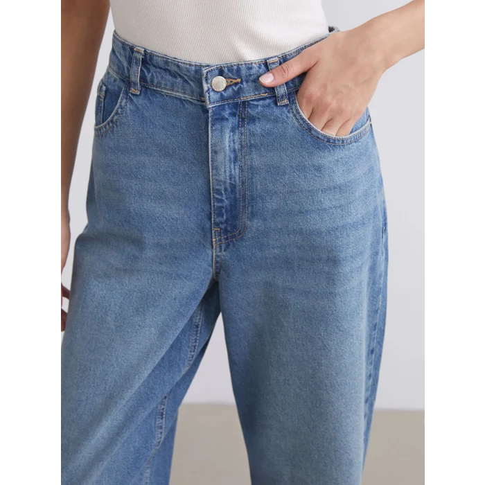 LCW Jeans Indigo Barrel Fit Kadın Jean Pantolon