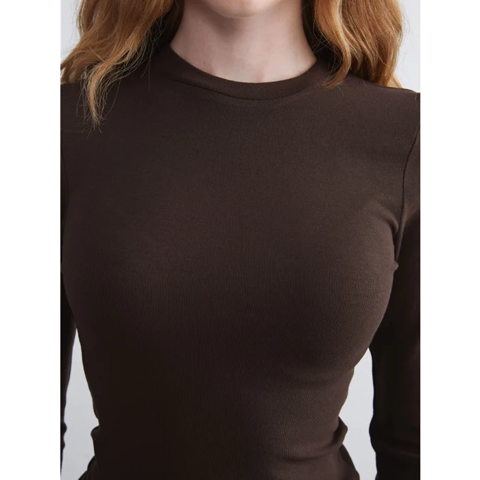 XSIDE Kahverengi Bisiklet Yaka Kadın Body