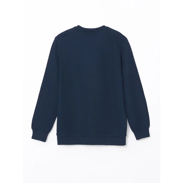 LCWAIKIKI Classic Lacivert Bisiklet Yaka Uzun Kollu Erkek Sweatshirt