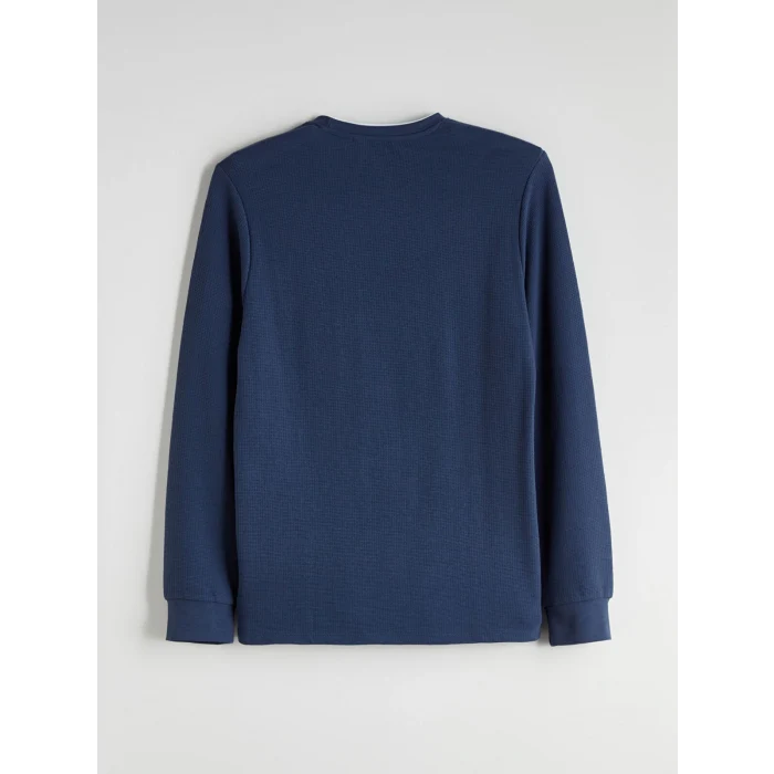 LCWAIKIKI Classic Lacivert Bisiklet Yaka Uzun Kollu Erkek Sweatshirt