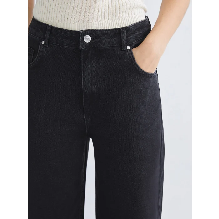 XSIDE Siyah Wideleg Kadın Jean Pantolon