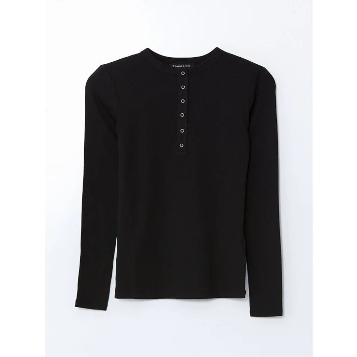 LCWAIKIKI Classic Siyah Bisiklet Yaka Kadın Body