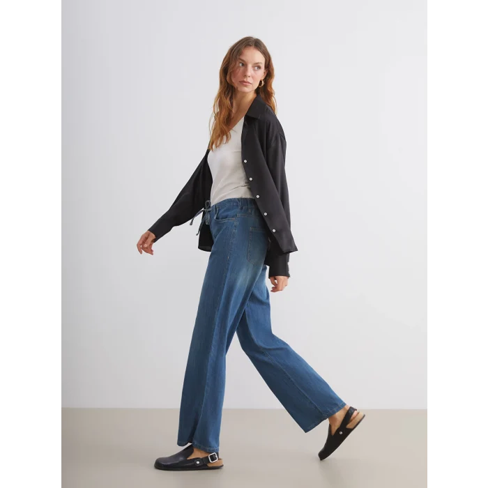 LCW Jeans Indigo Baggy Fit Kadın Jean Pantolon