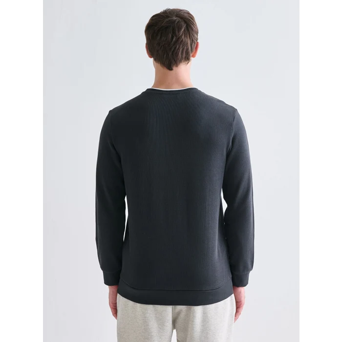 LCWAIKIKI Classic Antrasit Bisiklet Yaka Uzun Kollu Erkek Sweatshirt