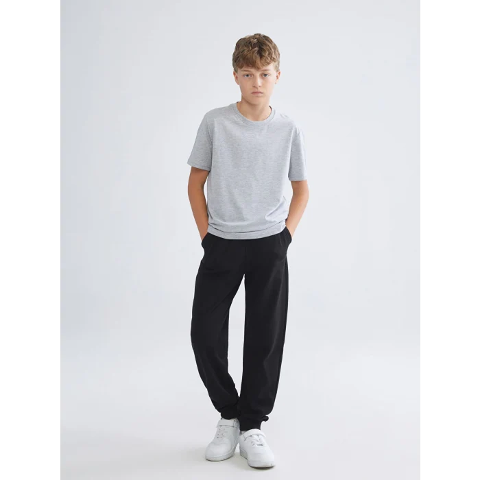 LCW Kids Siyah Beli Lastikli Erkek Çocuk Jogger Eşofman Altı