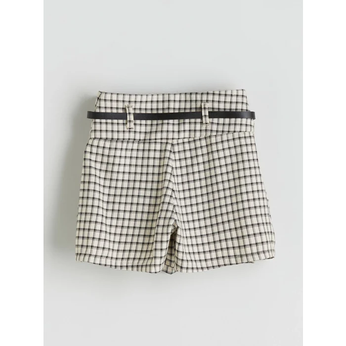 LCW Kids Bej Pileli Kız Çocuk Şort Etek