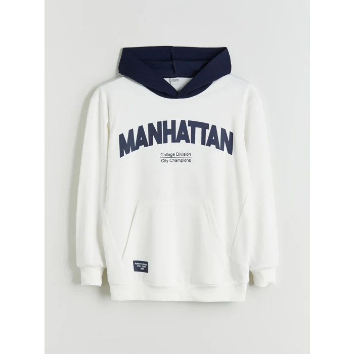 LCW Kids Ekru Kapüşonlu Erkek Çocuk Eşofman Takım