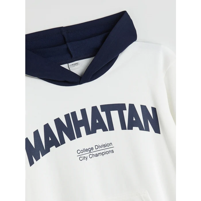 LCW Kids Ekru Kapüşonlu Erkek Çocuk Eşofman Takım