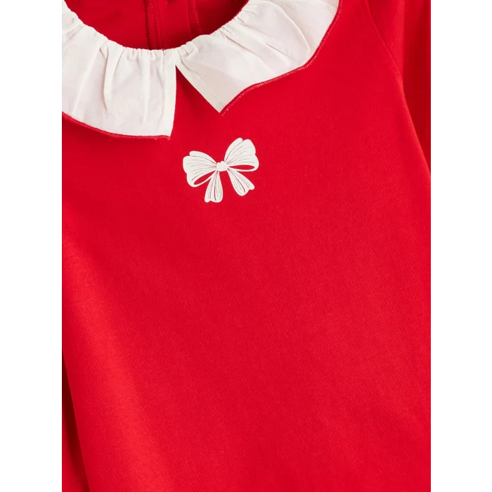 LCW Kids Lacivert Bebe Yaka Uzun Kollu Kız Çocuk Tişört 2li