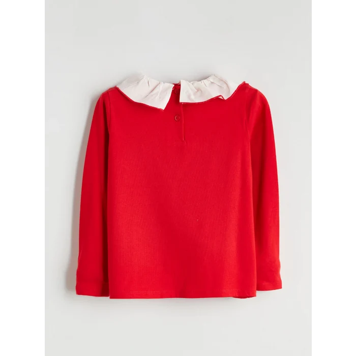 LCW Kids Lacivert Bebe Yaka Uzun Kollu Kız Çocuk Tişört 2li