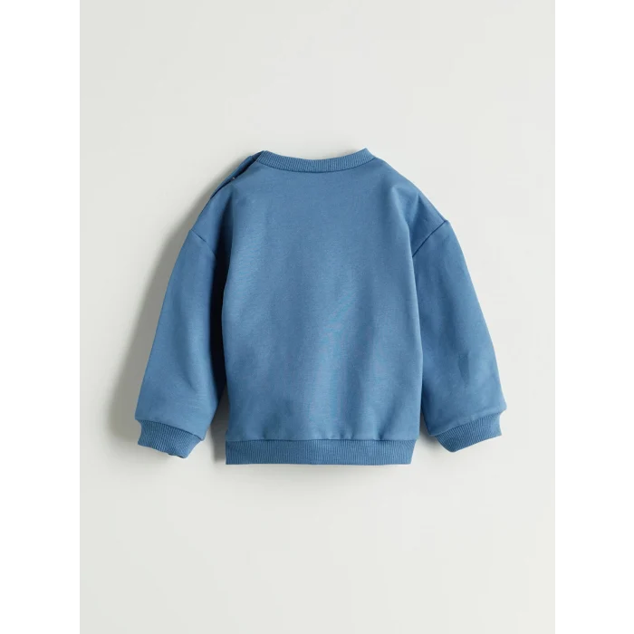 LC WAIKIKI Mavi Bisiklet Yaka Erkek Bebek Sweatshirt ve Eşofman Alt 2li