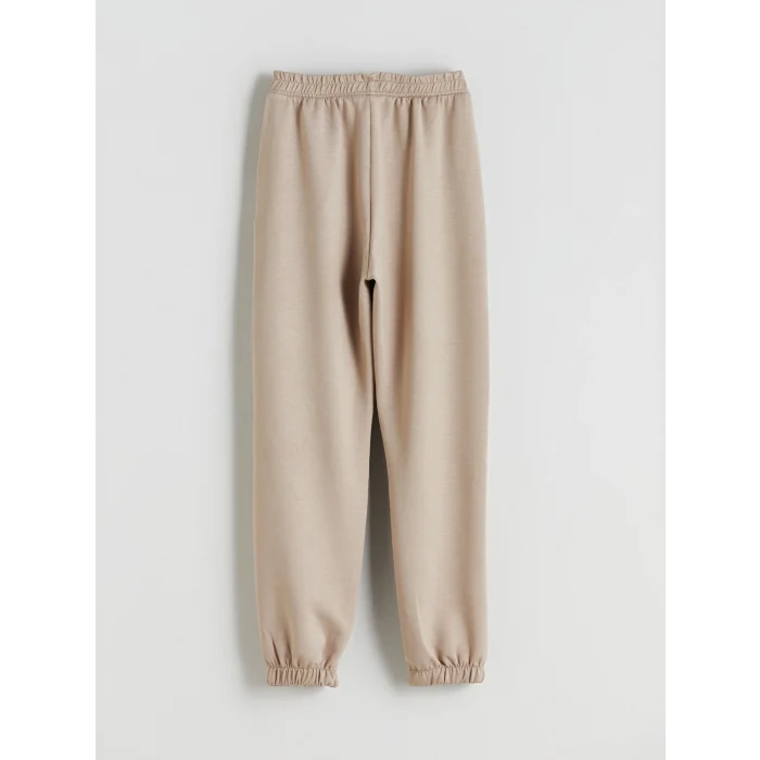 LCW Kids Bej Beli Lastikli Kız Çocuk Jogger Eşofman Altı