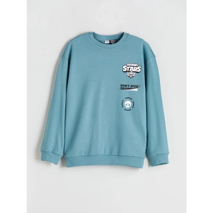 LC WAIKIKI Yeşil Bisiklet Yaka Brawl Stars Baskılı Erkek Çocuk Tişört