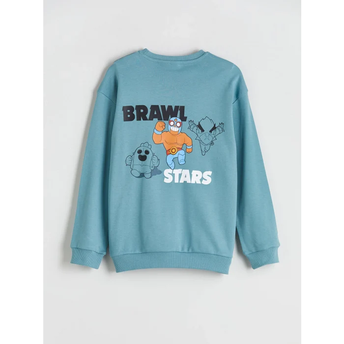 LC WAIKIKI Yeşil Bisiklet Yaka Brawl Stars Baskılı Erkek Çocuk Tişört