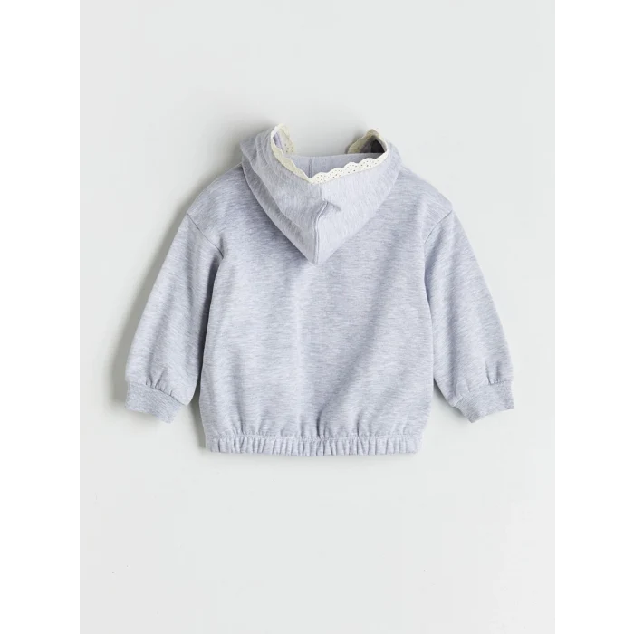 LCW Kids Gri Kapüşonlu Kız Çocuk Sweatshirt ve Eşofman Altı 2li