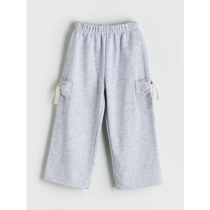 LCW Kids Gri Kapüşonlu Kız Çocuk Sweatshirt ve Eşofman Altı 2li