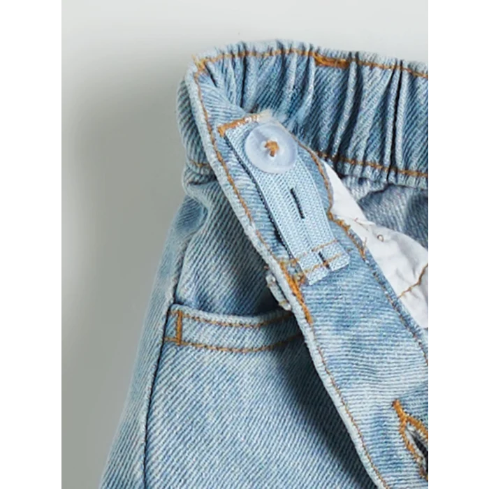 LCW Kids Mavi Çiçek Nakışlı Kız Çocuk Jean Pantolon