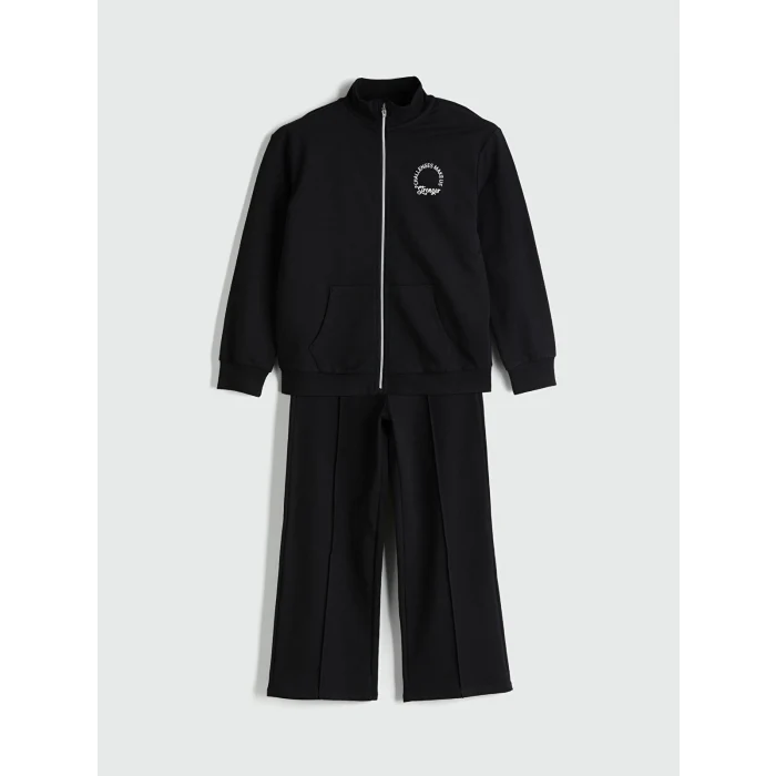 LCW Kids Siyah Dik Yaka Kız Çocuk Eşofman Takım