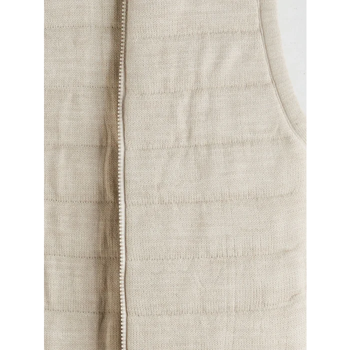 LCW Kids Bej Bisiklet Yaka Erkek Çocuk Fermuarlı Yelek