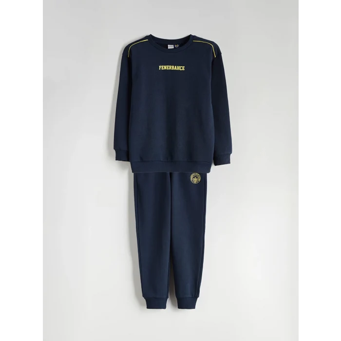 LCW Kids Lacivert Bisiklet Yaka Erkek Çocuk Eşofman Takımı