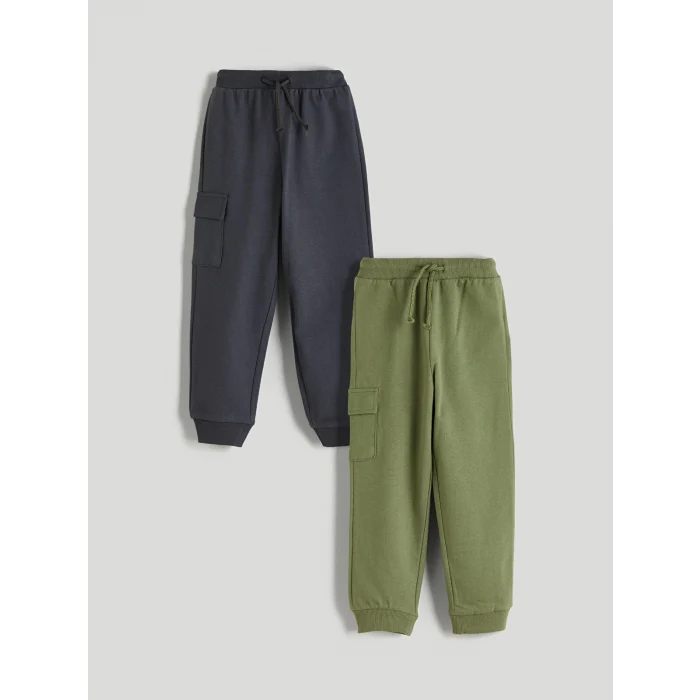 LCW Kids Haki Beli Lastikli Erkek Çocuk Jogger Eşofman Altı 2li