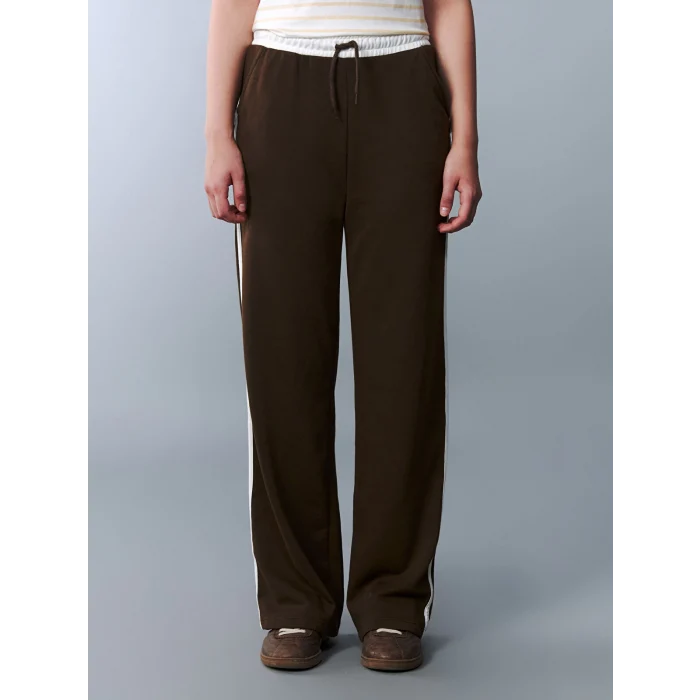 LCW Teen Kahverengi Beli Lastikli Genç Kız Eşofman Altı