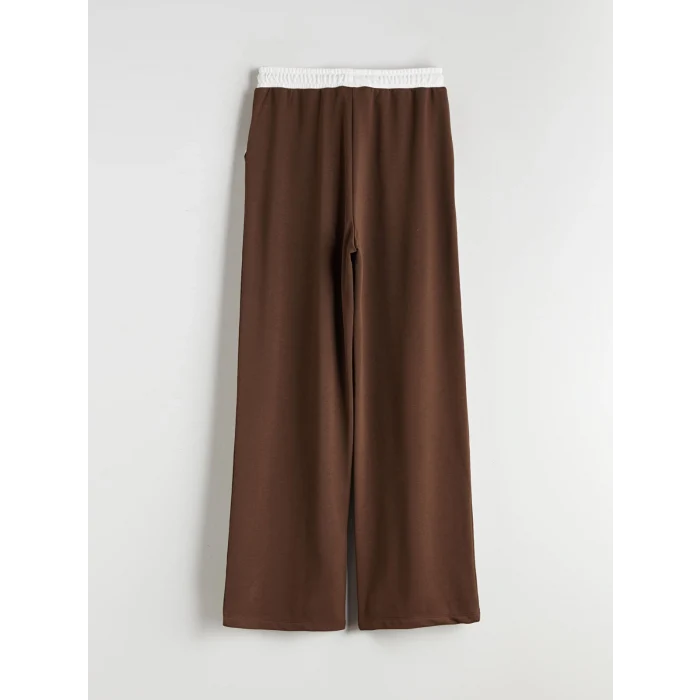 LCW Teen Kahverengi Beli Lastikli Genç Kız Eşofman Altı