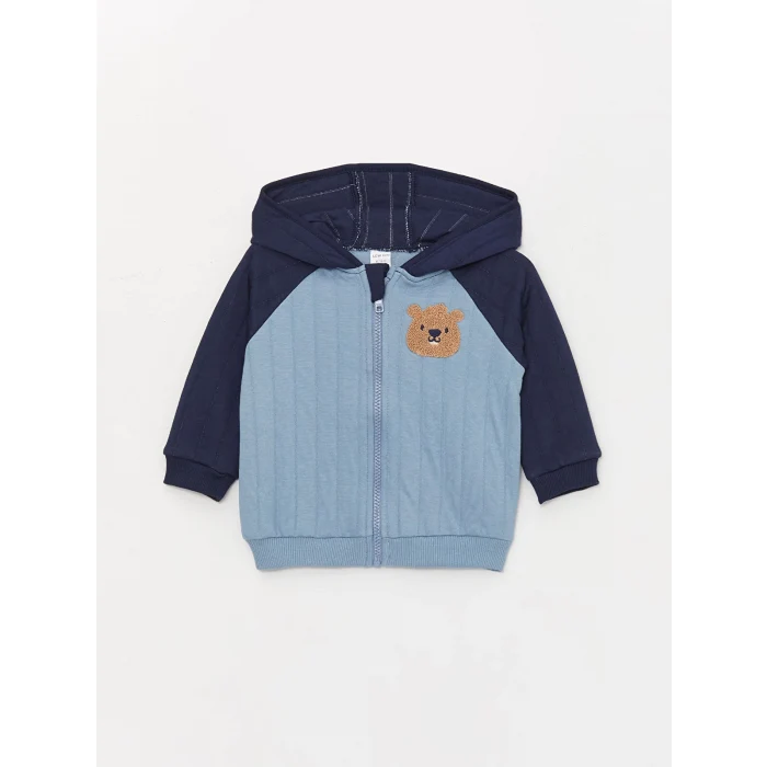 LCW baby Mavi Erkek Bebek Hoodie ve Eşofman Altı 2li Takım