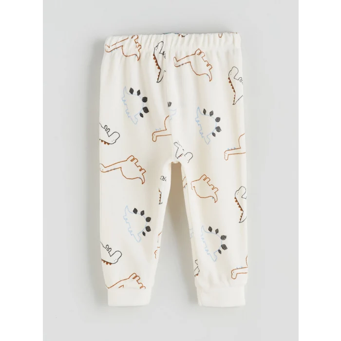 LCW baby Bej Bisiklet Yaka Erkek Bebek Pijama Takımı