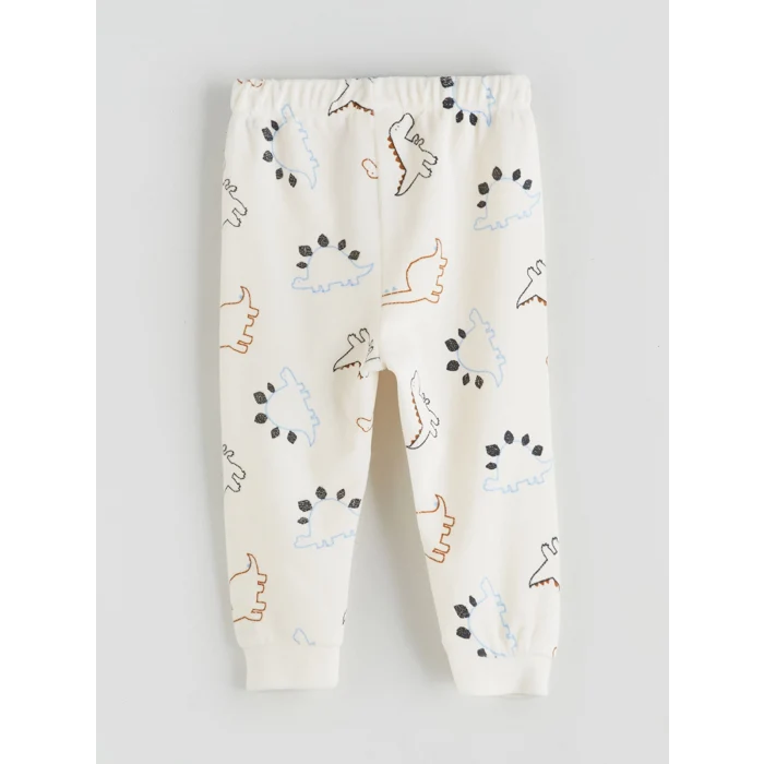 LCW baby Bej Bisiklet Yaka Erkek Bebek Pijama Takımı