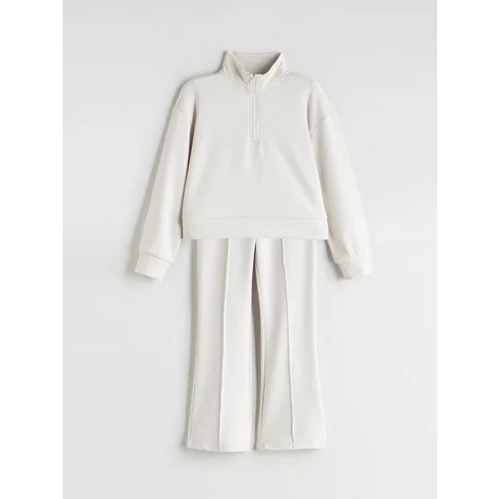 LCW Kids Bej Dik Yaka Kız Çocuk Eşofman Takımı