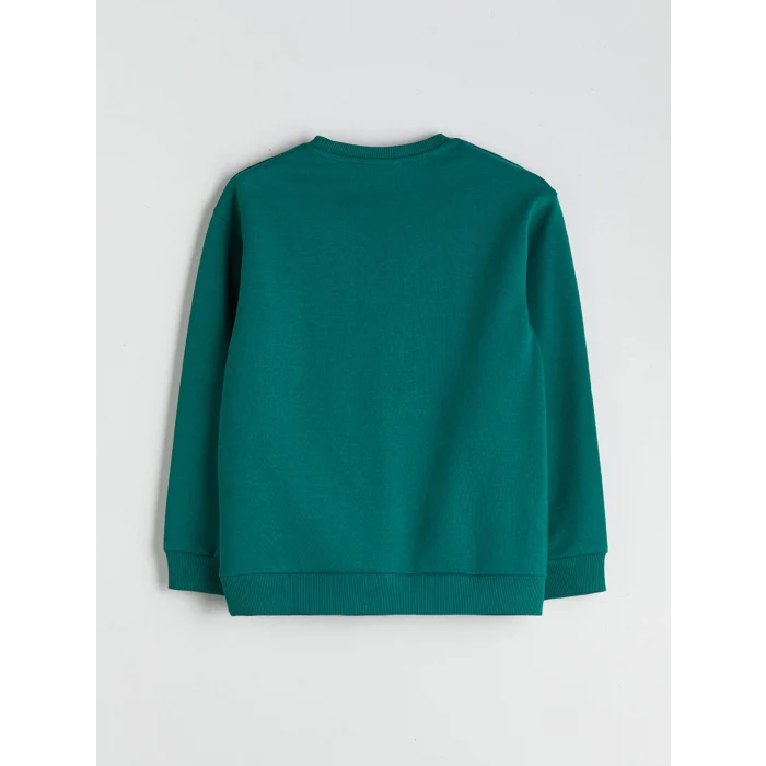 LCW Kids Yeşil Bisiklet Yaka Erkek Çocuk Sweatshirt