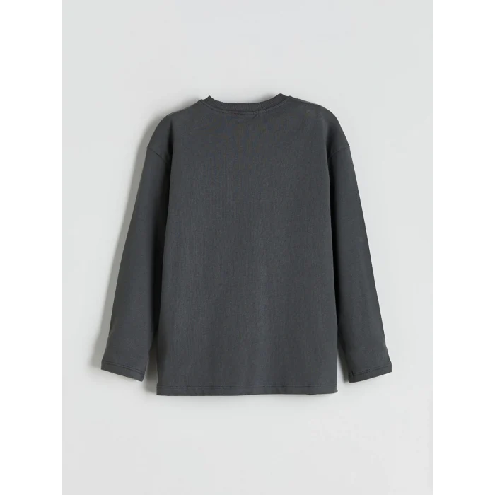 LCW Kids Gri Baskılı Uzun Kollu Erkek Çocuk Tişört 3lü