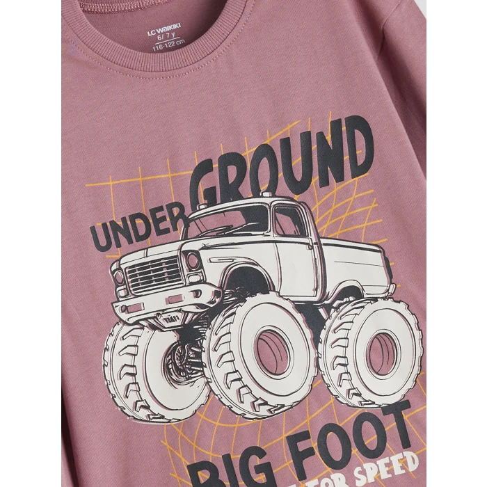 LCW Kids Gri Baskılı Uzun Kollu Erkek Çocuk Tişört 3lü