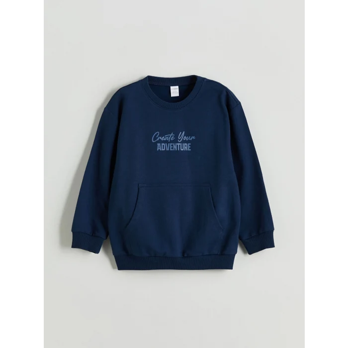 LCW Kids Lacivert Baskılı Erkek Çocuk Sweatshirt ve Eşofman Alt 2li