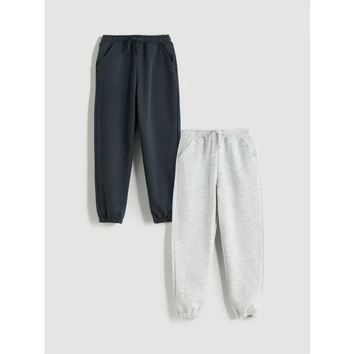 LCW Kids Antrasit Beli Lastikli Erkek Çocuk Jogger Eşofman Altı 2li