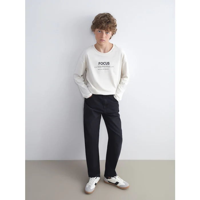 LCW Kids Antrasit Baggy Fit Erkek Çocuk Jean Pantolon