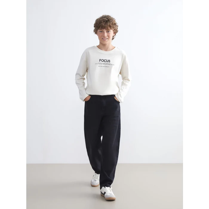 LCW Kids Antrasit Baggy Fit Erkek Çocuk Jean Pantolon