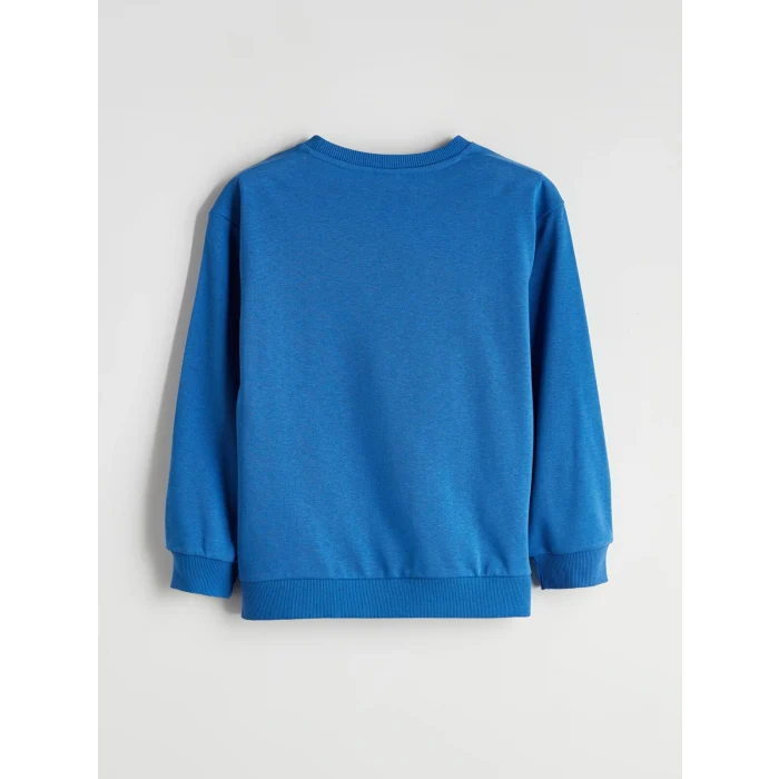 LCW Kids Mavi Bisiklet Yaka Erkek Çocuk Sweatshirt