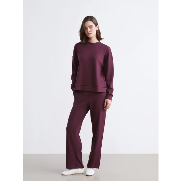 LCW Vision Mürdüm Bisiklet Yaka Oversize Kadın Sweatshirt