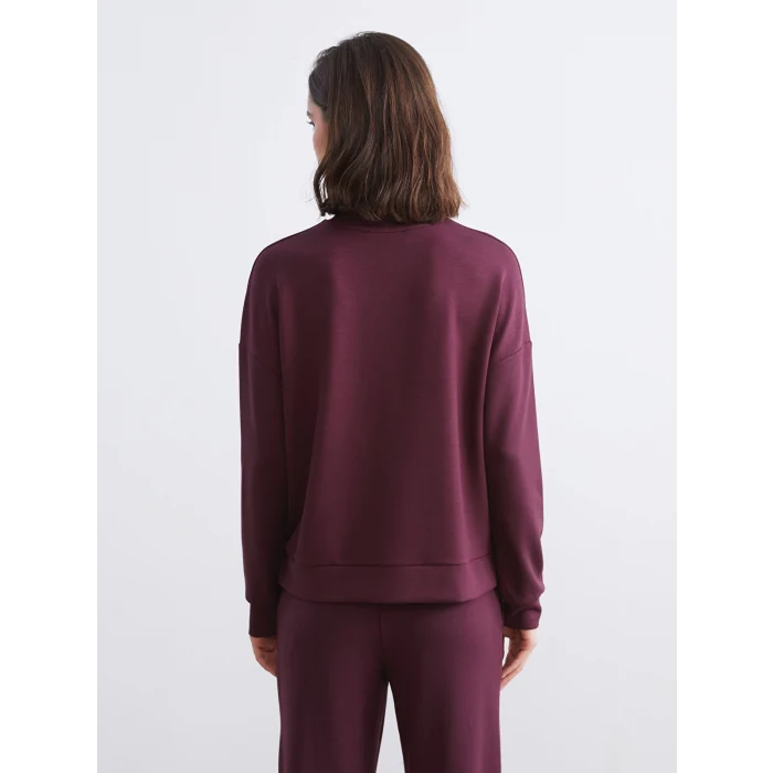 LCW Vision Mürdüm Bisiklet Yaka Oversize Kadın Sweatshirt