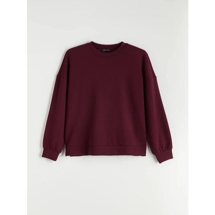 LCW Vision Mürdüm Bisiklet Yaka Oversize Kadın Sweatshirt