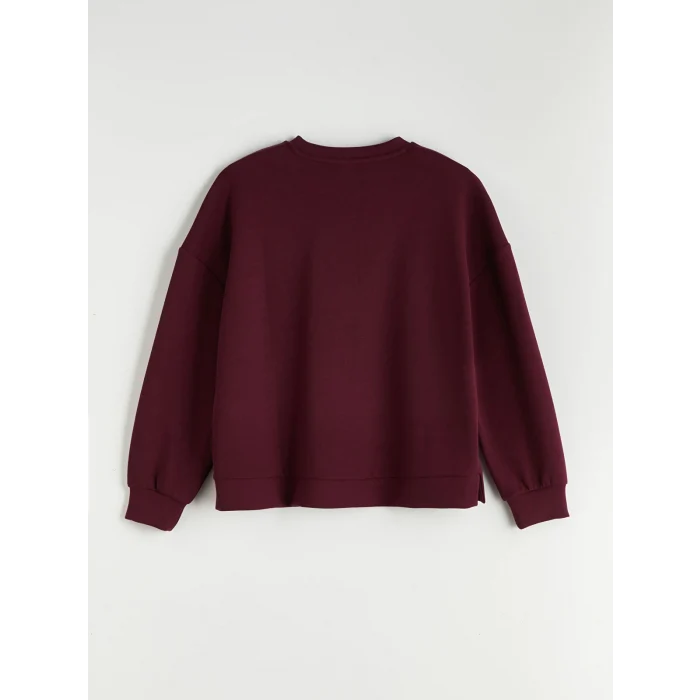 LCW Vision Mürdüm Bisiklet Yaka Oversize Kadın Sweatshirt