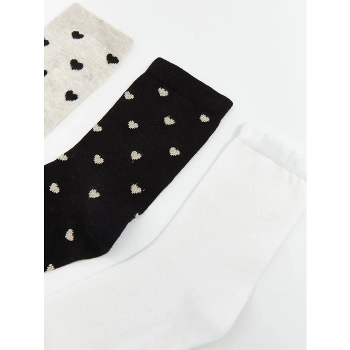 LCW DREAM Gri Desenli Kadın Soket Çorap 5li