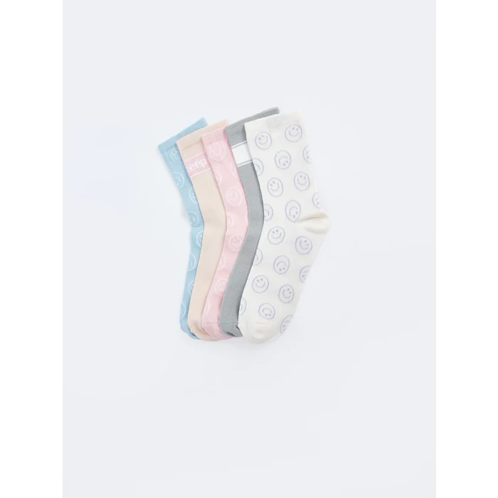 LCW DREAM Ekru Desenli Kadın Soket Çorap 5li