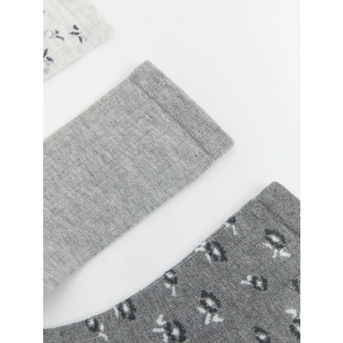 LCW DREAM Gri Desenli Kadın Soket Çorap 5li