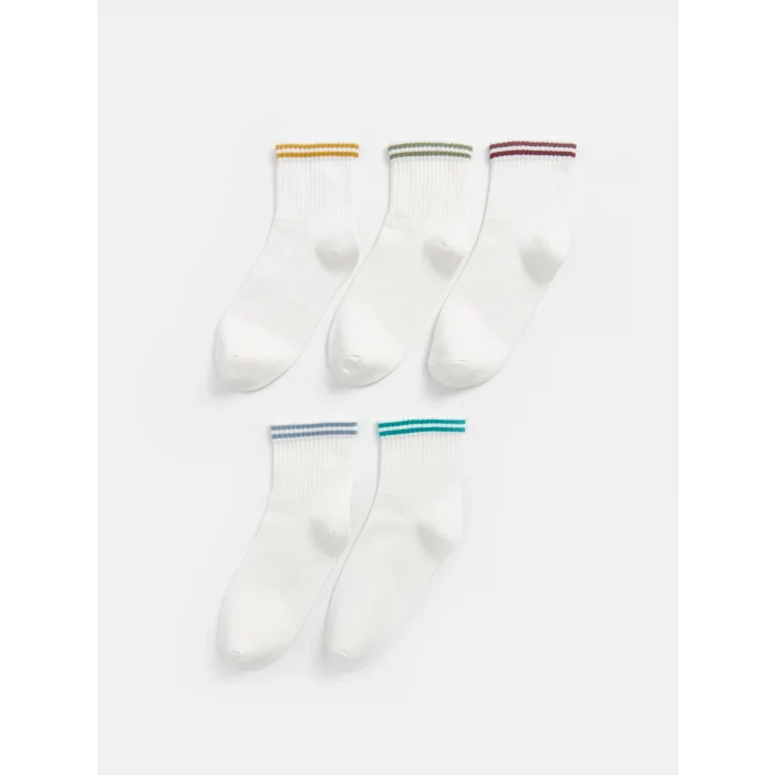 LCW DREAM Ekru Çizgili Kadın Soket Çorap 5li